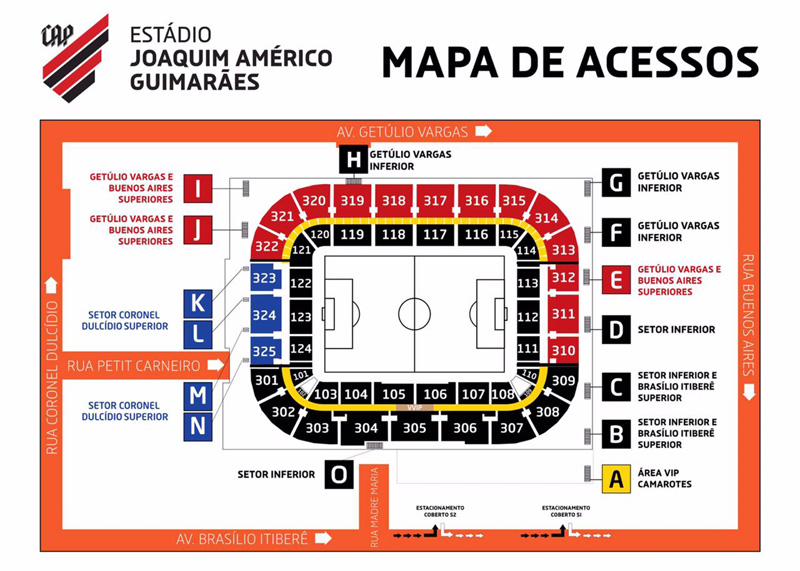 Arena da Baixada Setores Arena da Baixada Setores