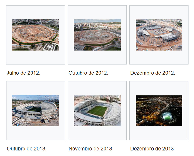 Avanço da obra para Copa 2014 Avanço da obra para Copa 2014