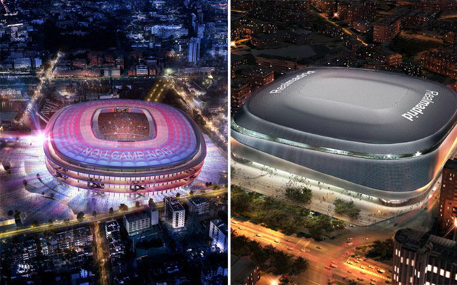 As diferenças entre o Novo Camp Nou e o Novo Santiago Bernabéu As diferenças entre o Novo Camp Nou e o Novo Santiago Bernabéu