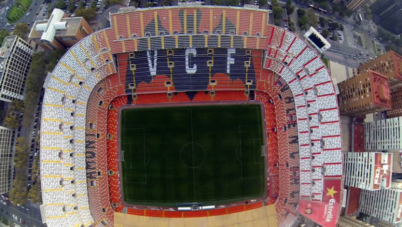 Estádio Mestalla Vista Aérea Estádio Mestalla Vista Aérea